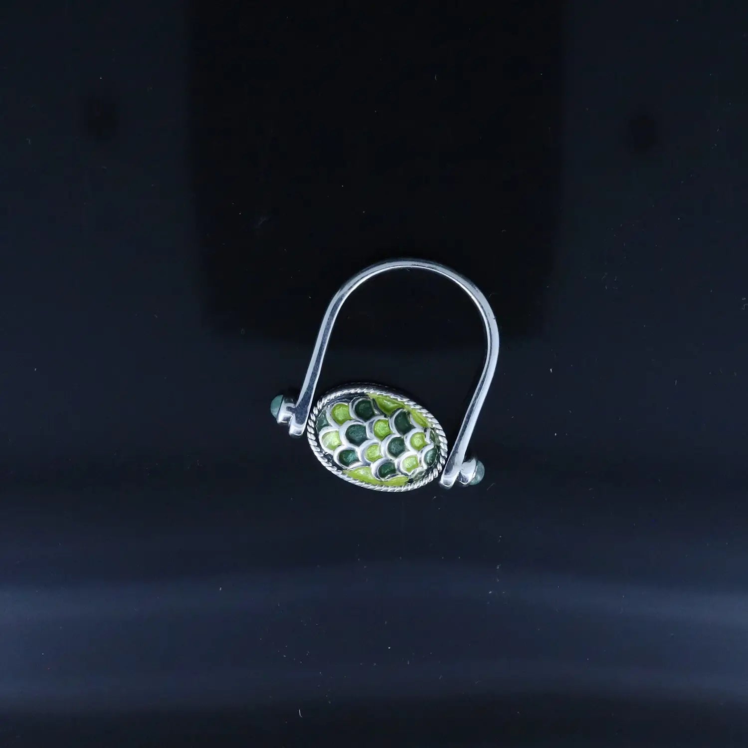 Silver Enamel Thomb Ring- Made With Pure 925 Silver
