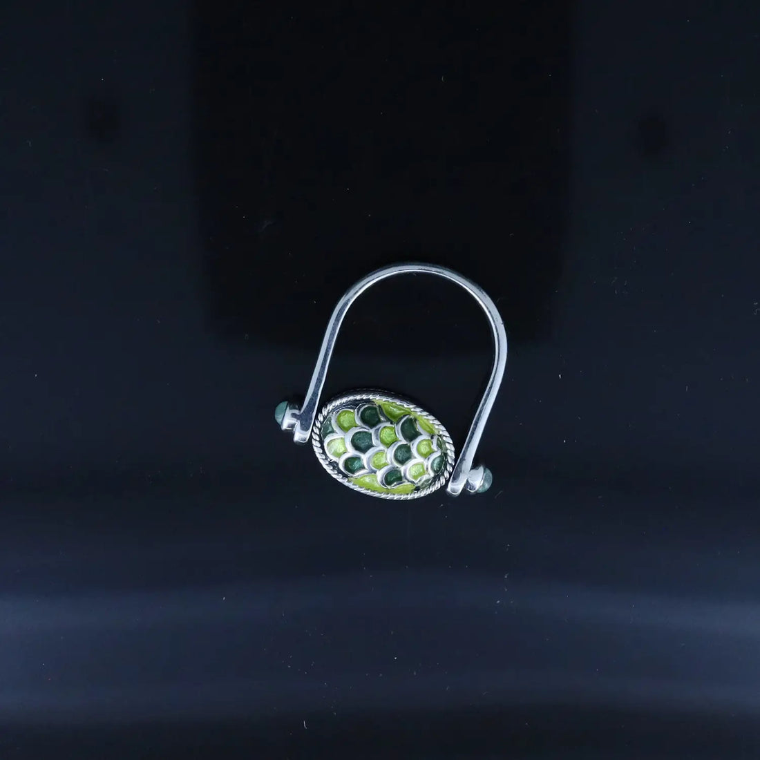 Silver Enamel Thomb Ring- Made With Pure 925 Silver