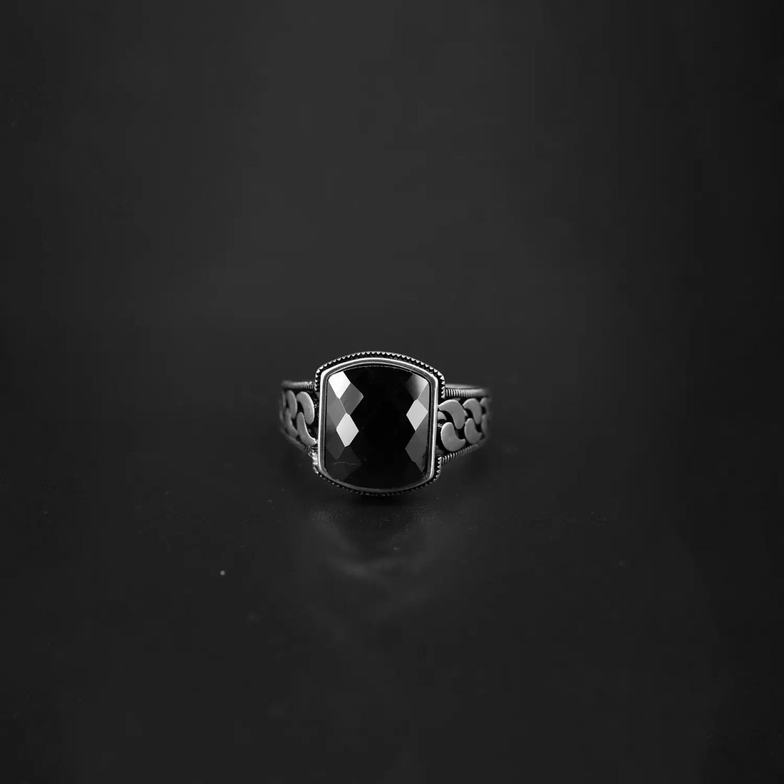 Pure Silver Black Onyx Ring - Made With Pure 925 Silver