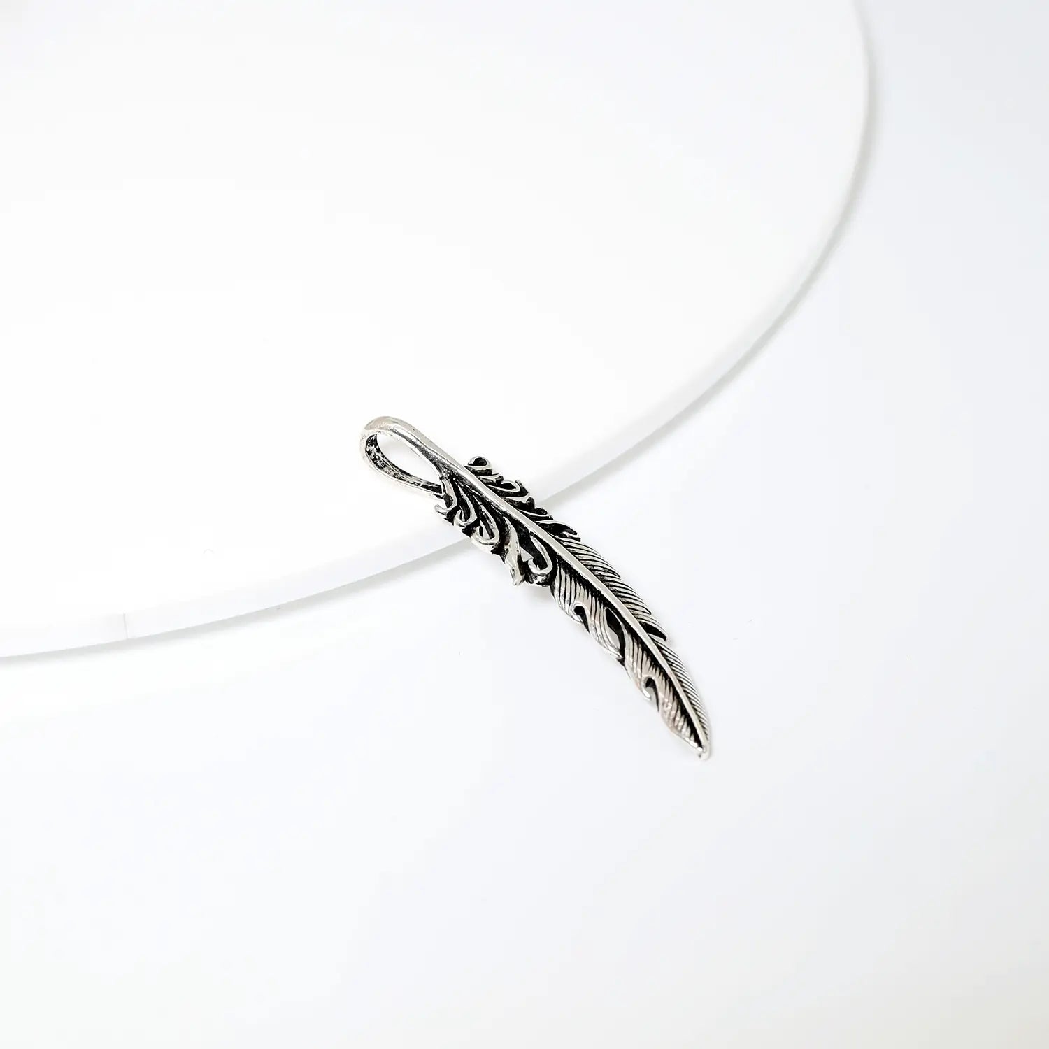 Pure Silver Feather Pendant- Made With Pure 925 Silver