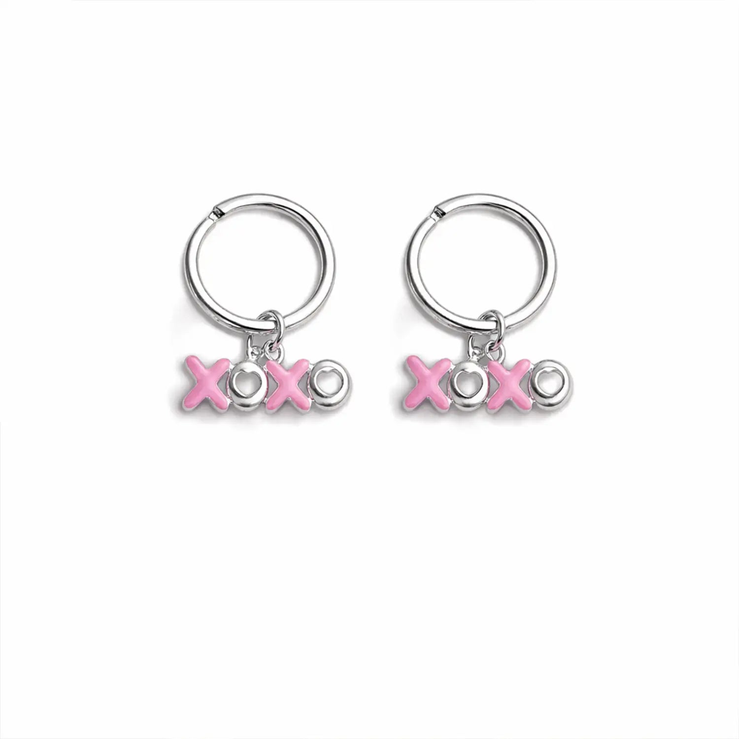 XOXO Charm Silver Hoop Earrings - Made With Pure 925 Silver