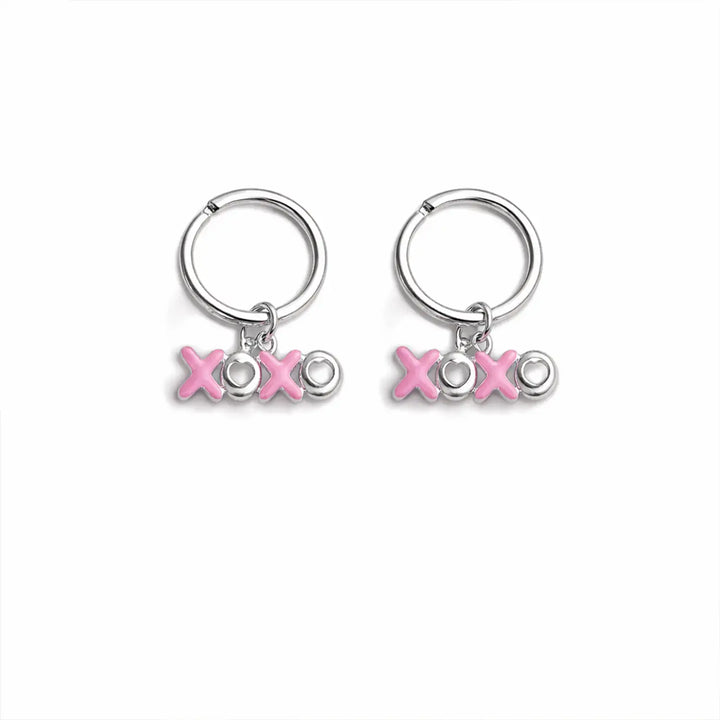 XOXO Charm Silver Hoop Earrings - Made With Pure 925 Silver