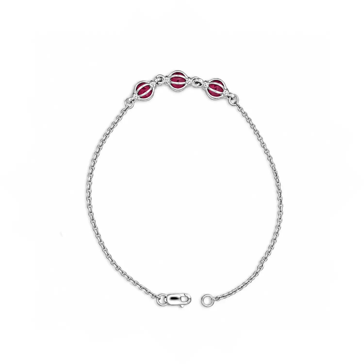 Ruby Bead Bracelet – Elegant & Minimal - Made With Pure 925 Silver