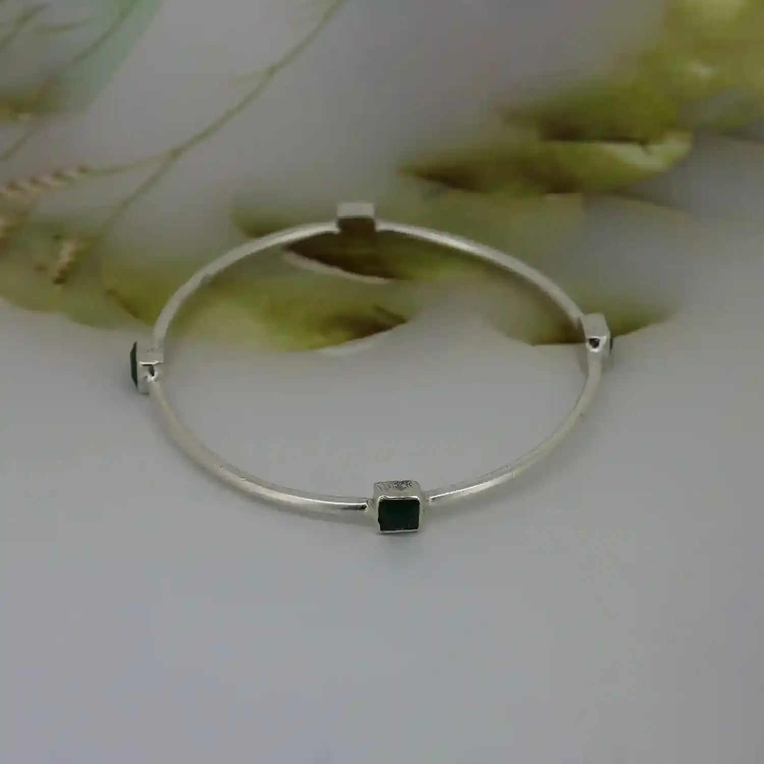 Black Onyx Zirconia Pure Silver Bangle Set- Made With Pure 925 Silver