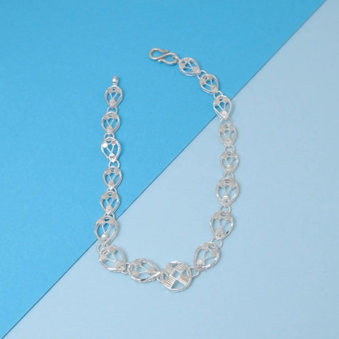 Crystal Heart Glow Silver Bracelet - Made With Pure 925 Silver