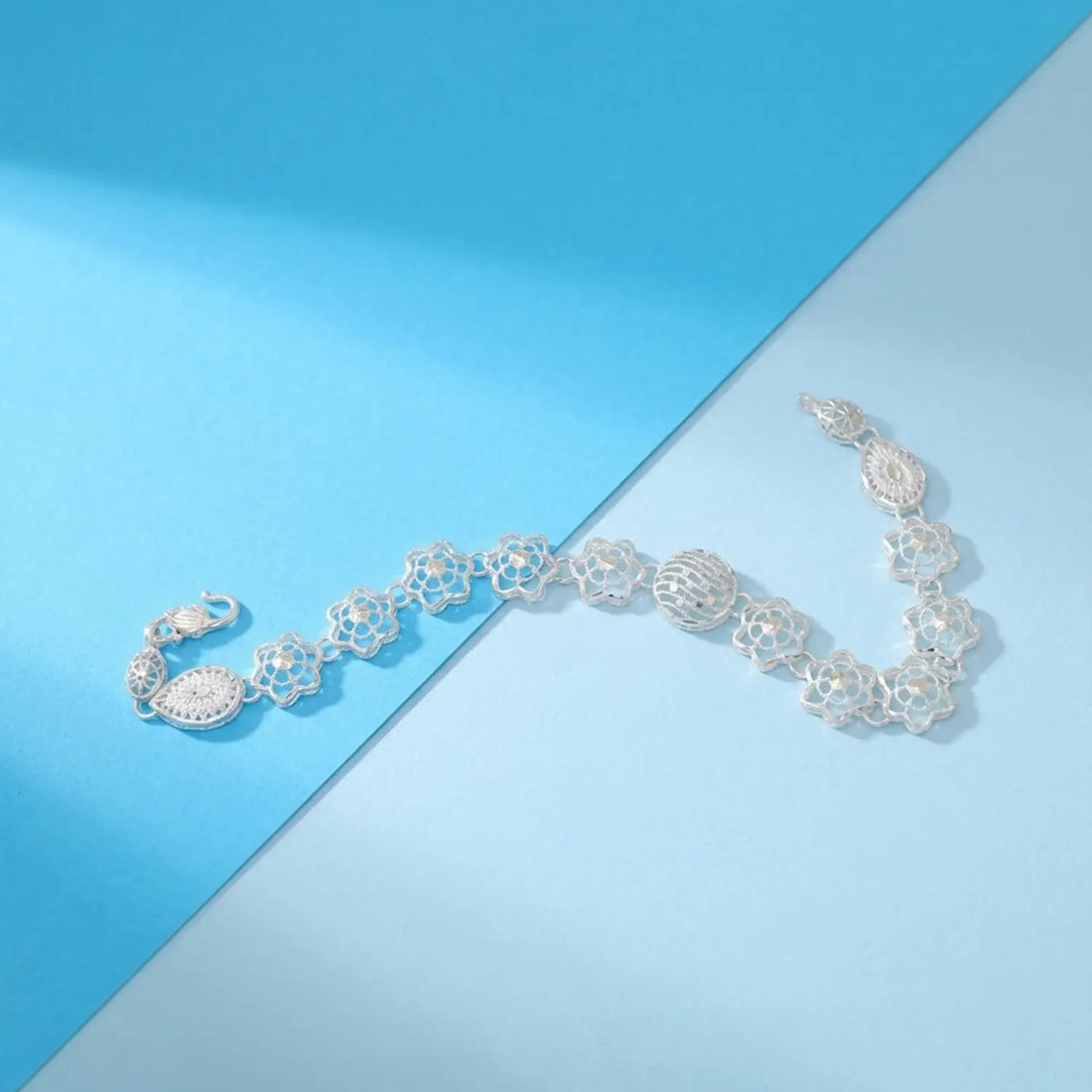 FloraSpark Charm Silver Bracelet - Made With Pure 925 Silver