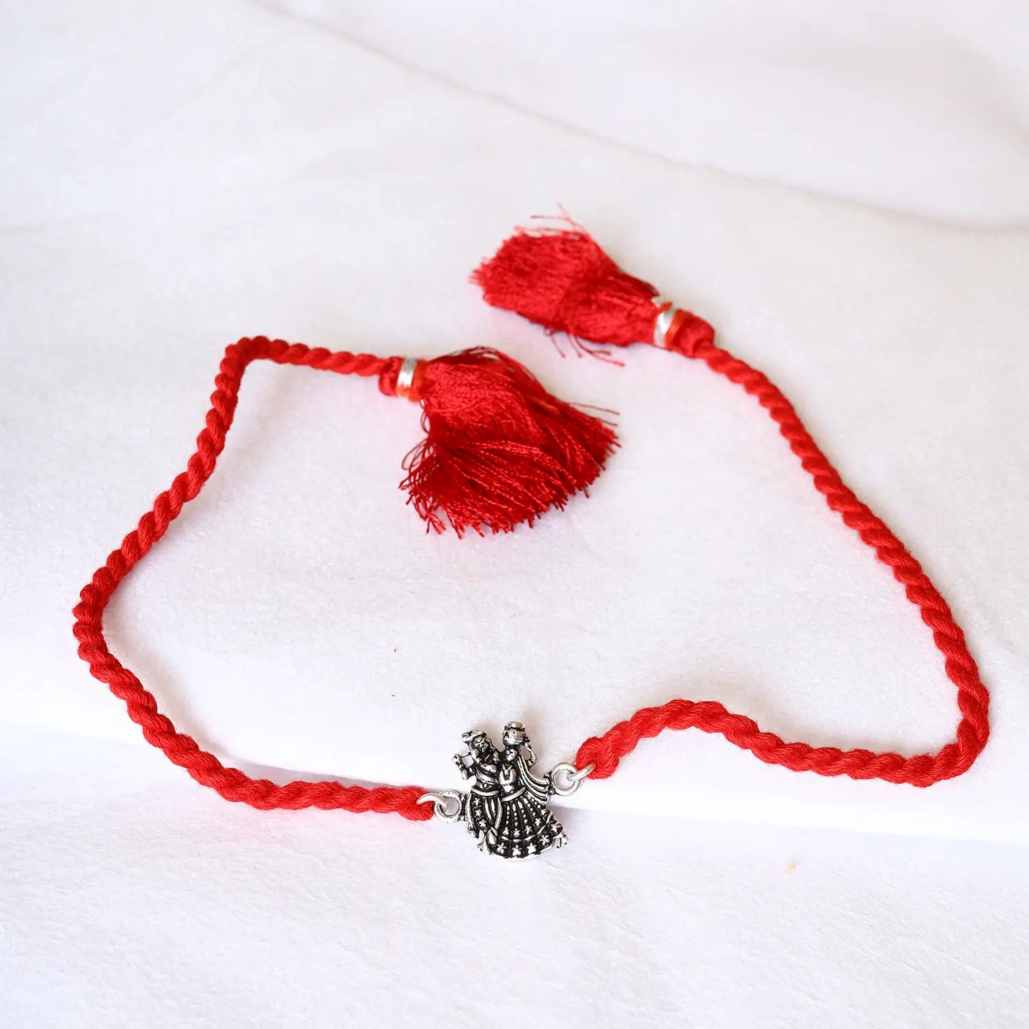 Radha Krishna Silver Rakhi - Made With Pure 925 Silver