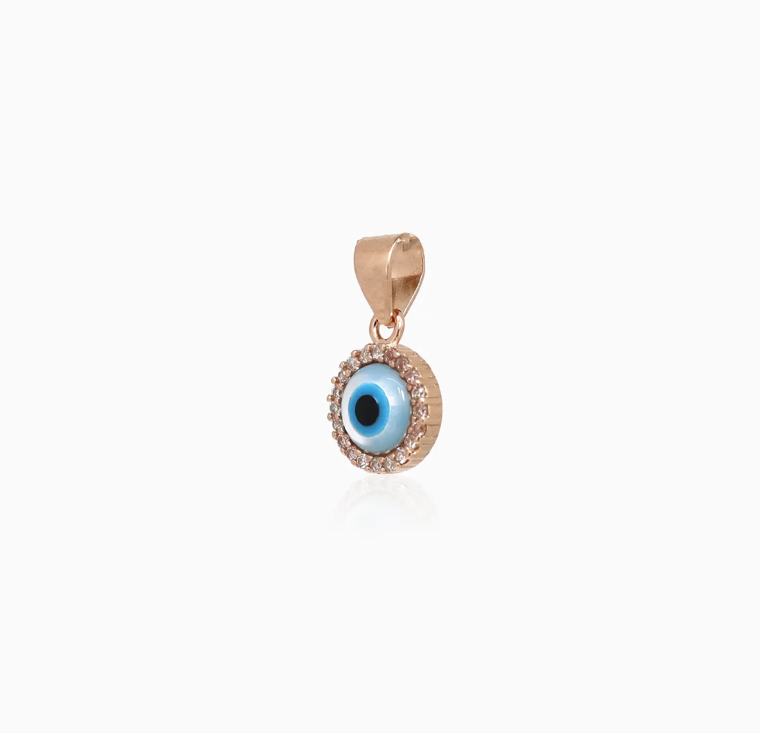 Rose Gold Plated Sterling Silver Evil Eye Pendant  - Made With Pure 925 Silver