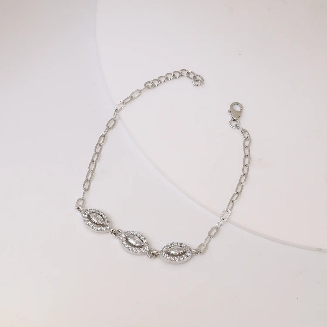 Elegant Marquise CZ Pure Silver Bracelet - Made With Pure 925 Silver