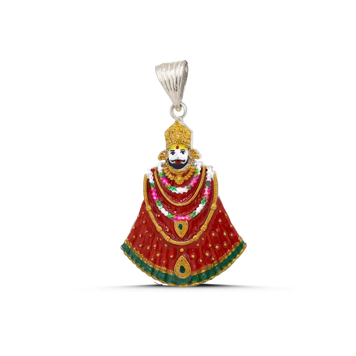 Divine Shrinathji Multicolour Silver Pendant - Made With Pure 925 Silver