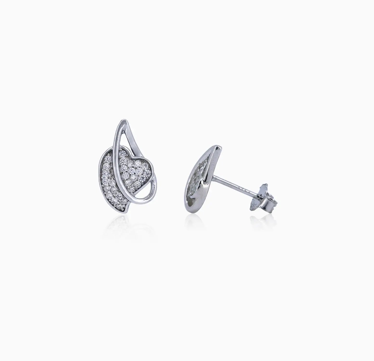Stylish Heart-Inspired Silver Pendant & Earrings Set - Made With Pure 925 Silver