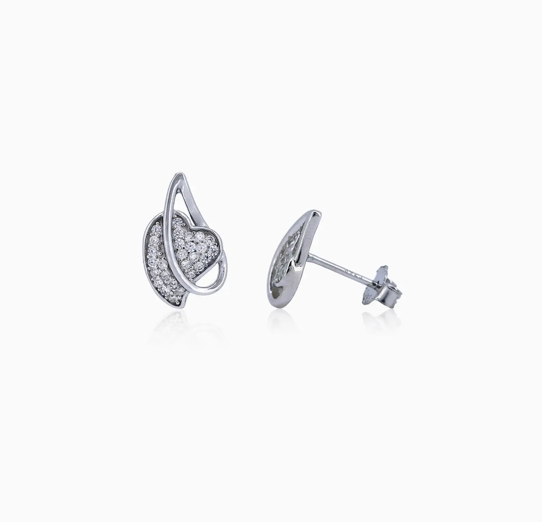 Stylish Heart-Inspired Silver Pendant & Earrings Set - Made With Pure 925 Silver
