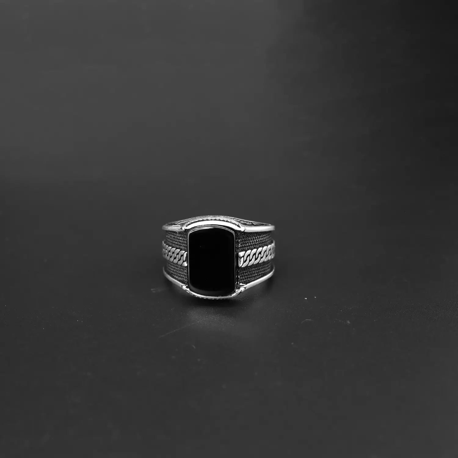 Black Onyx Gemstone Silver Ring - Made With Pure 925 Silver