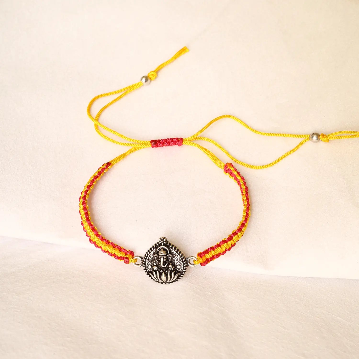 Shree Ganesh Silver Rakhi Bracelet - Made With Pure 925 Silver