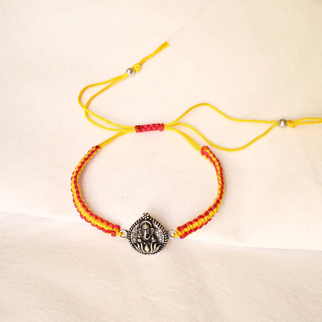 Shree Ganesh Silver Rakhi Bracelet - Made With Pure 925 Silver