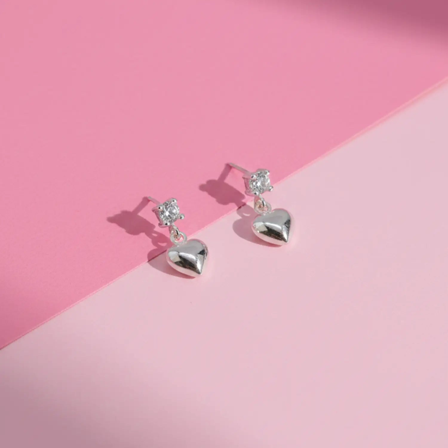 Crystal Heart Drop Pure Silver Earrings- Made With Pure 925 Silver