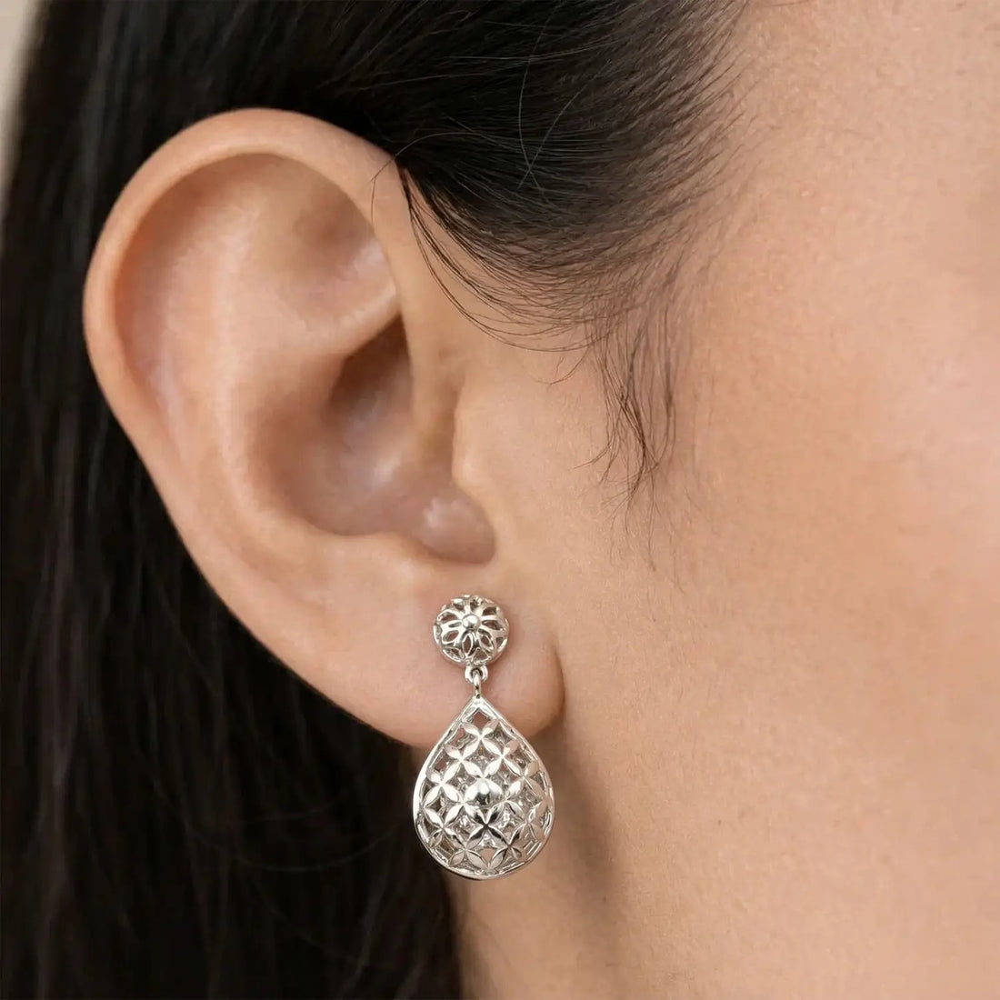 Elegant Layered Drop Pure Silver Necklace Set- Made With Pure 925 Silver
