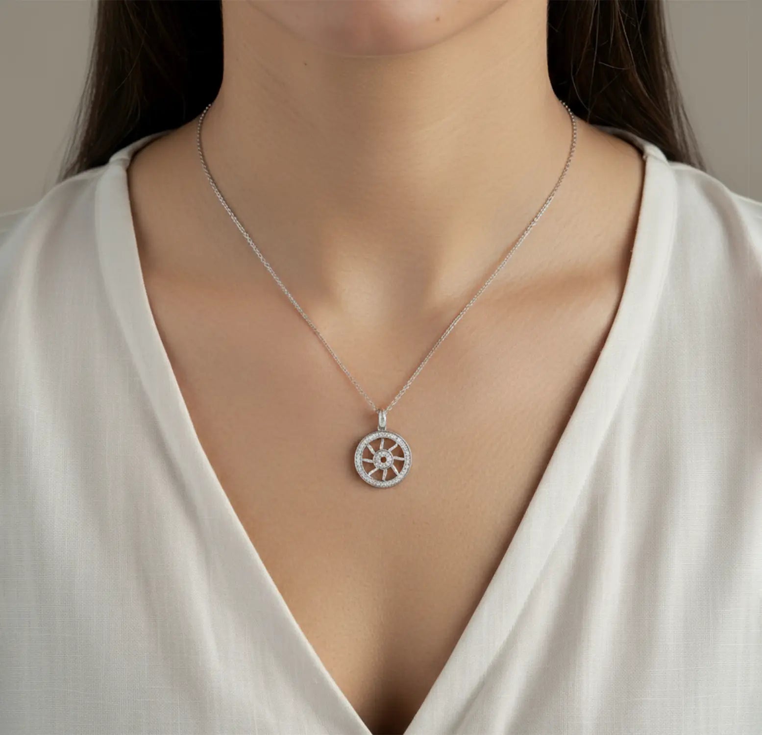 Radiant Wheel of Life Silver Pendant Made With Pure 925 Silver