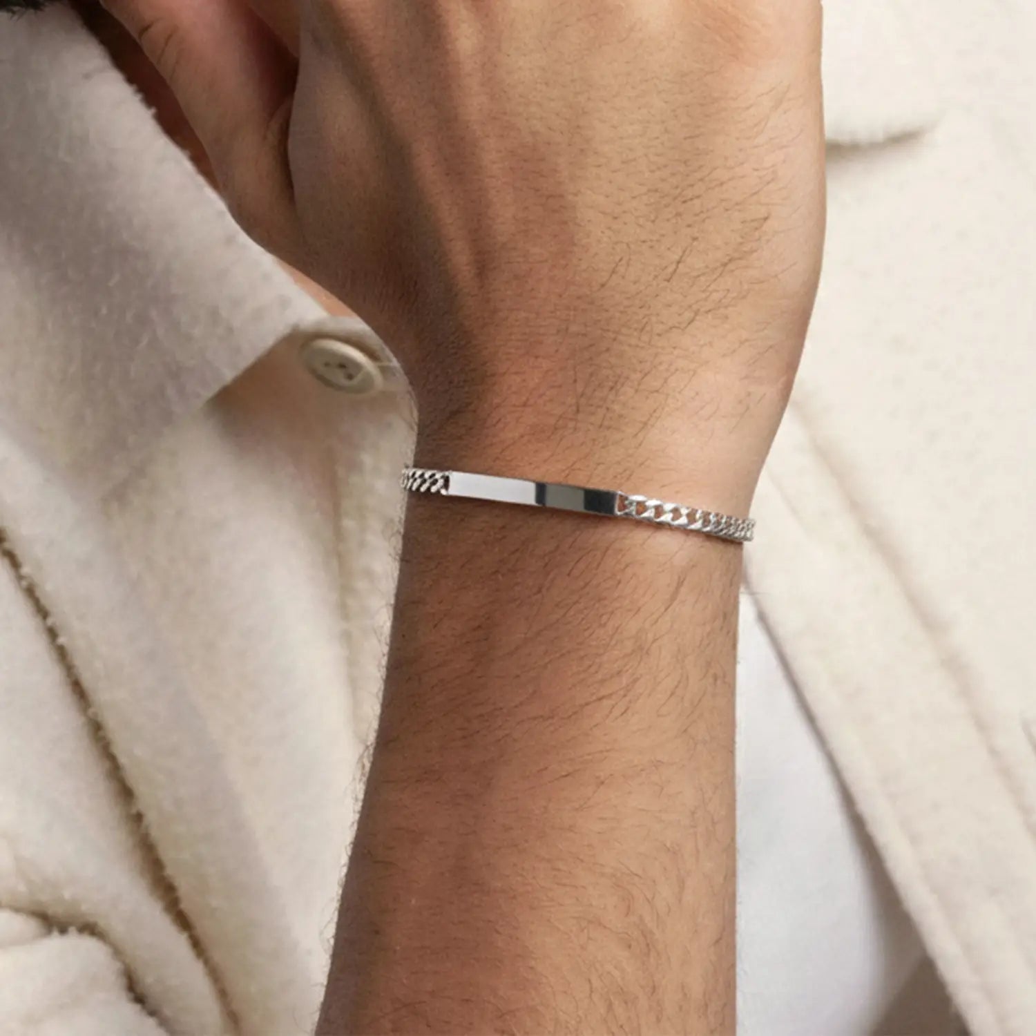 Minimalist Bar Charm Pure Silver Bracelet - Made With Pure 925 Silver