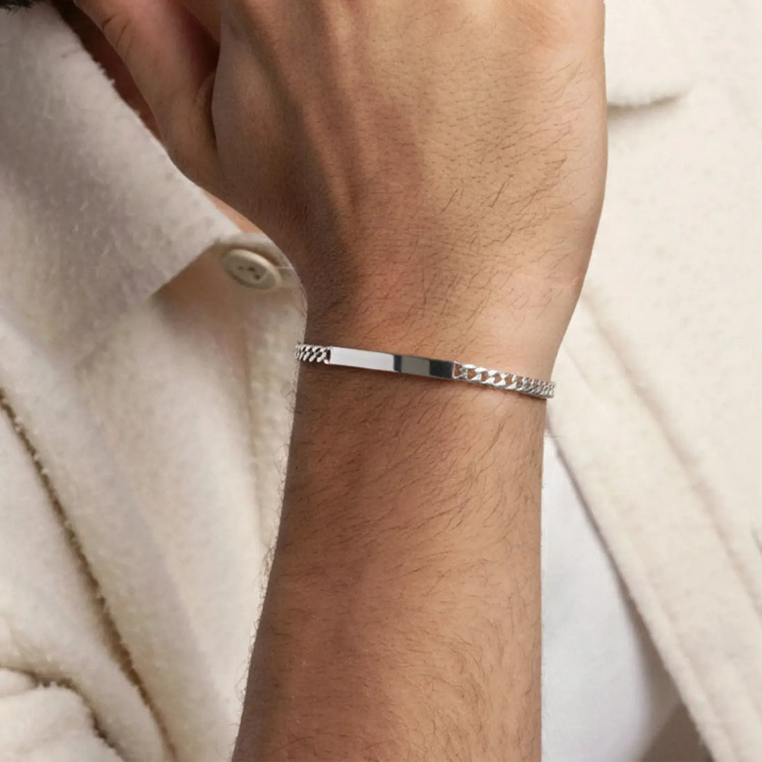 Minimalist Bar Charm Pure Silver Bracelet - Made With Pure 925 Silver
