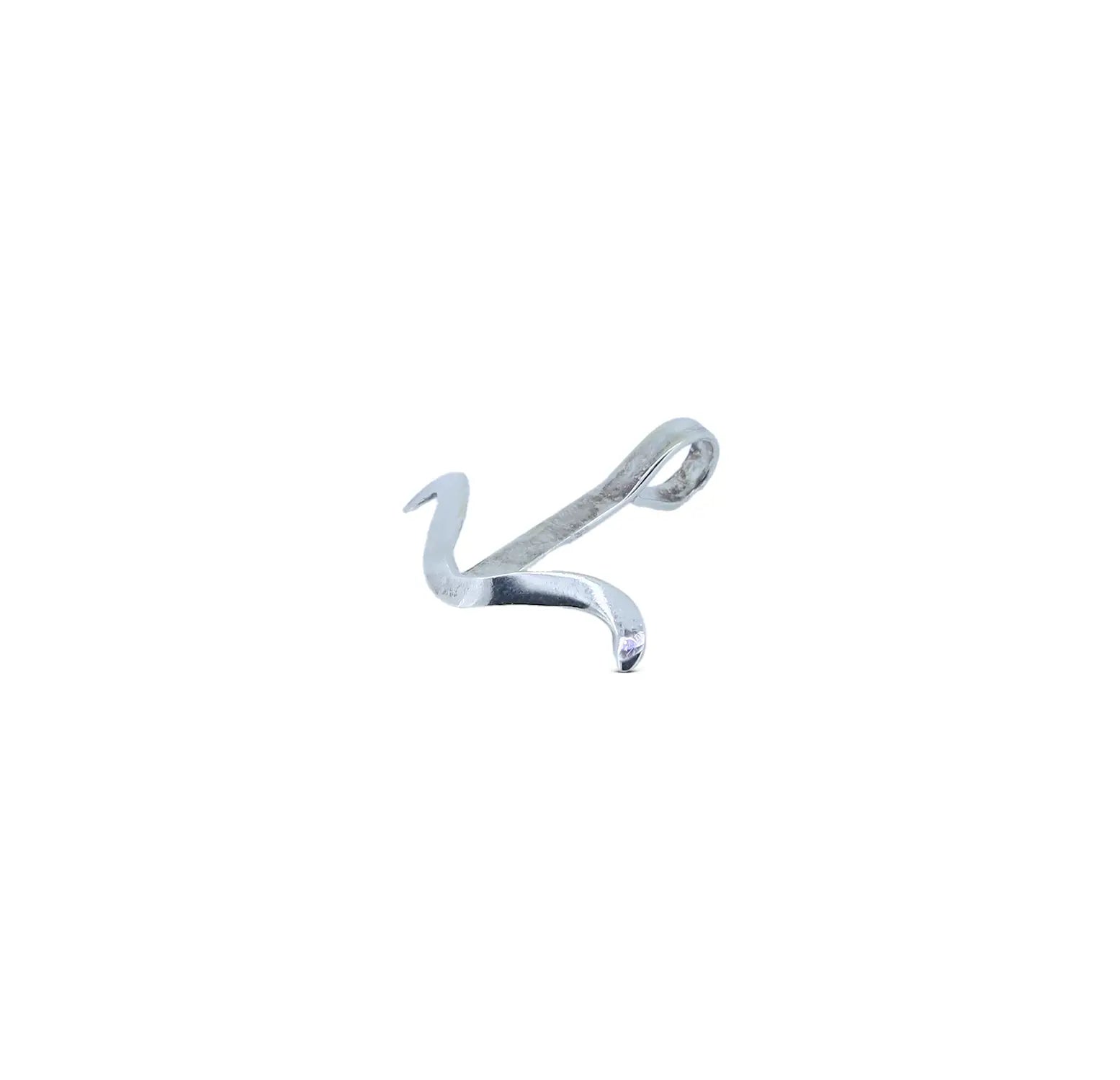 Elegant Swan Curve  Silver Pendant - Made With Pure 925 Silver