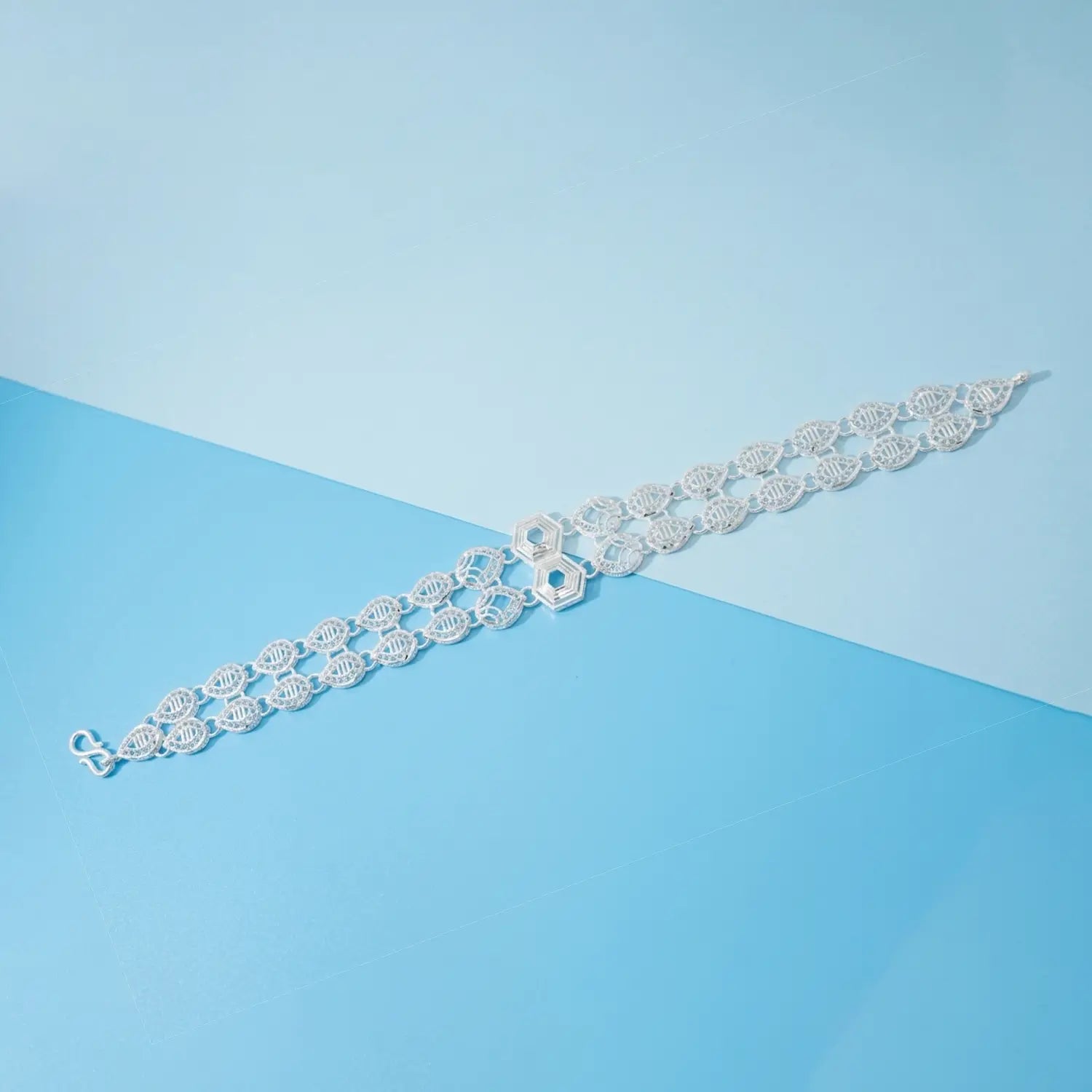 HexaBloom Silver Bracelet - Made With Pure 925 Silver