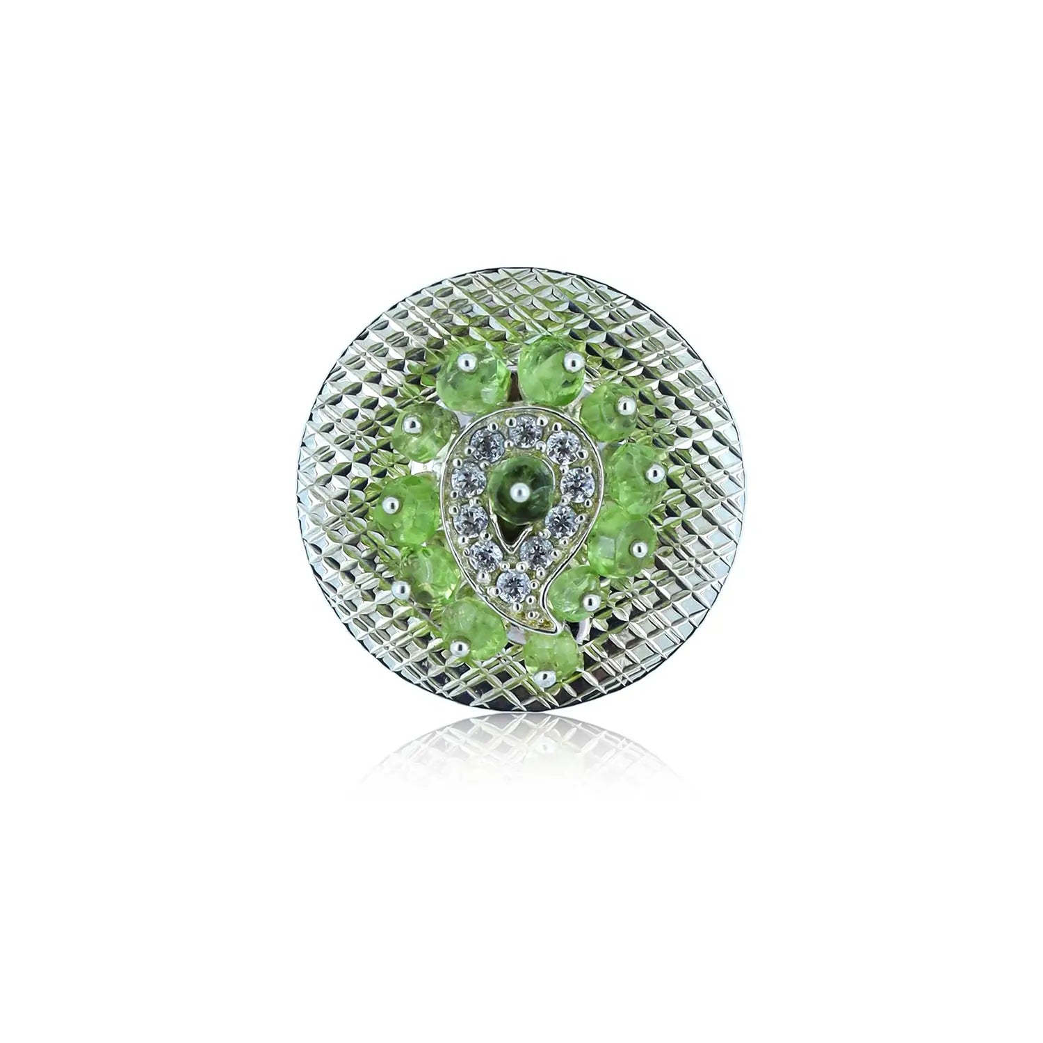 Silver Ring with Green Stone - Made With Pure 925 Silver
