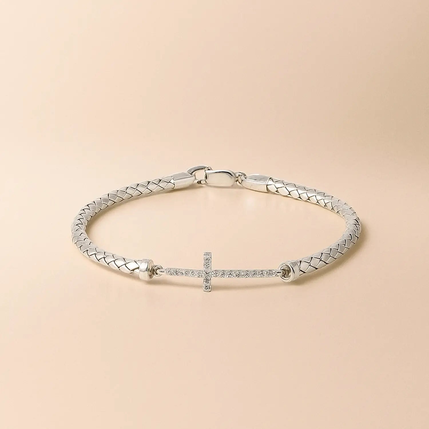 Classic Pure Silver Cross Bracelet- Made With Pure 925 Silver