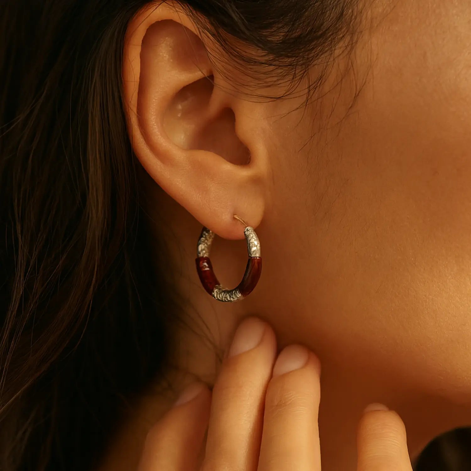 Lime Twist Silver Hoop Earrings - Made With Pure 925 Silver