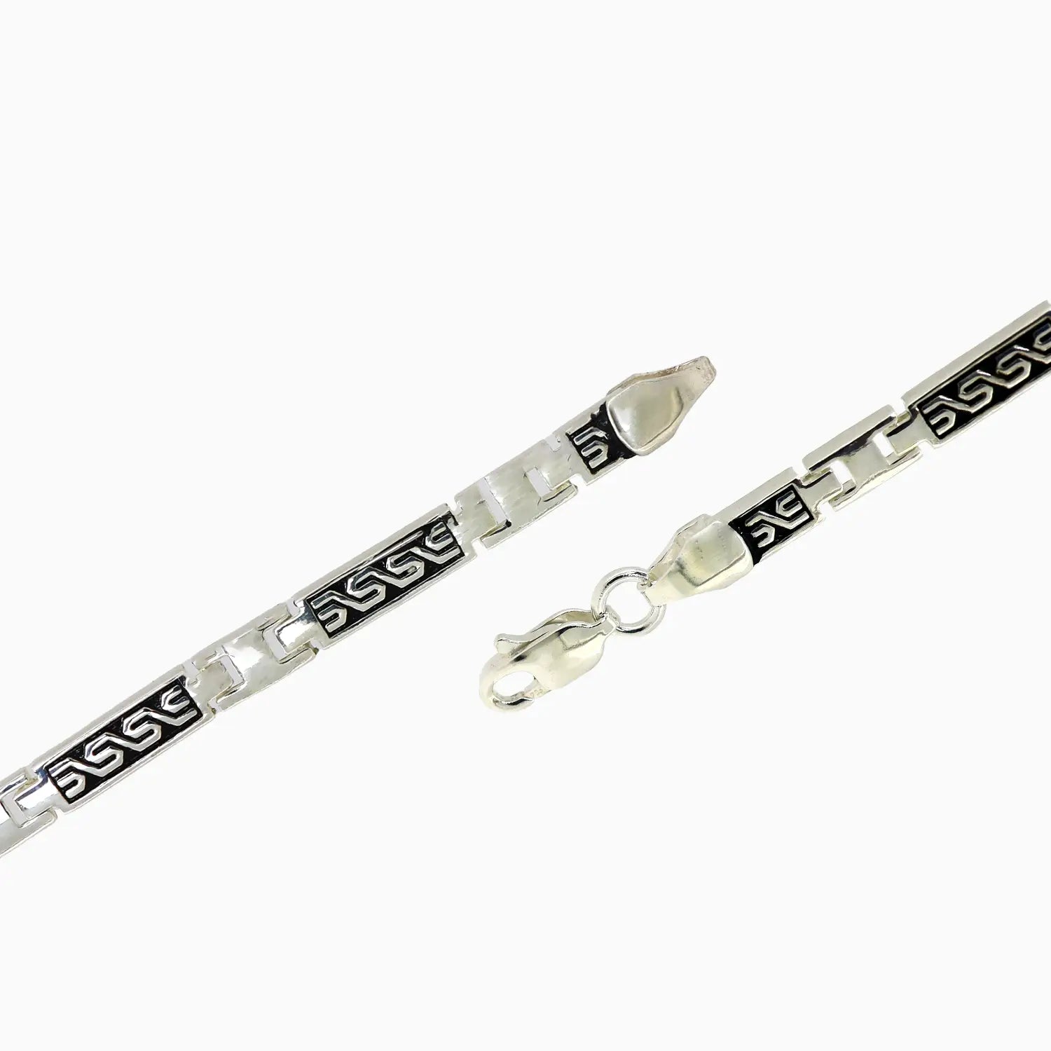 Pure Silver Greek Pattern Bracelet - Made With Pure 925 Silver