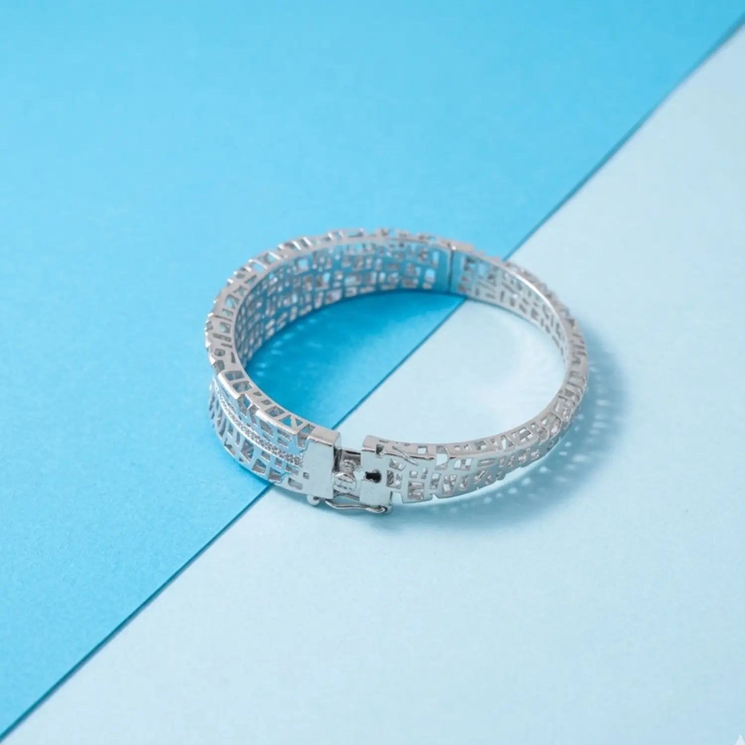 Sleek Pure Silver Textured Bracelet - Made With Pure 925 Silver