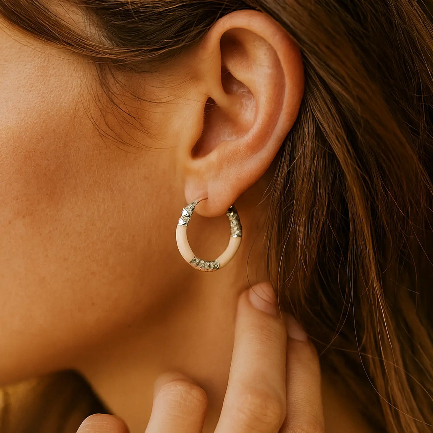 Lime Twist Silver Hoop Earrings - Made With Pure 925 Silver