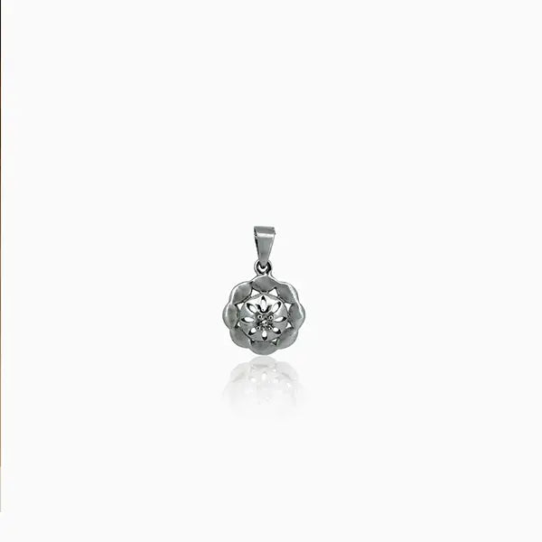 Elegant Floral Cutwork Pure Silver Pendant- Made With Pure 925 Silver