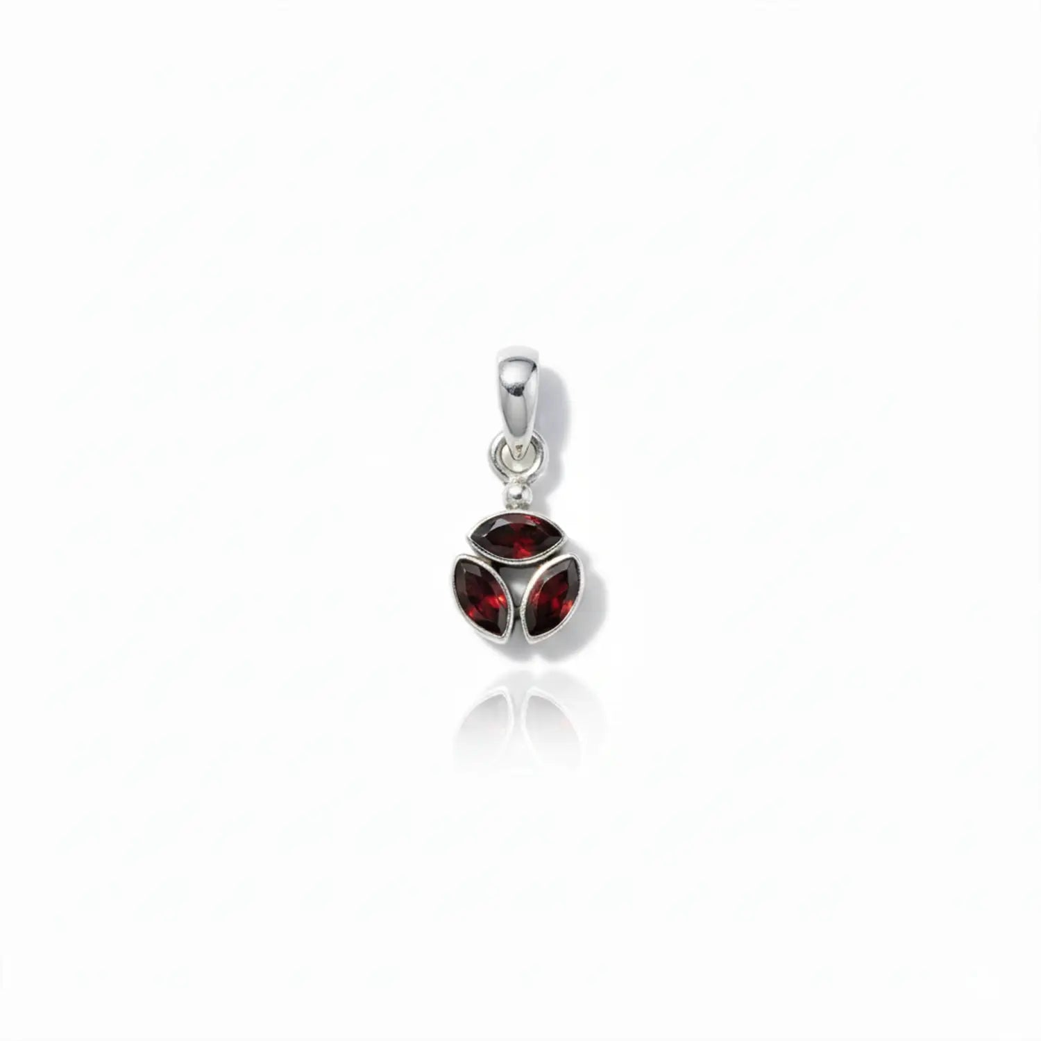 Pure Silver Garnet Pendant- Made With Pure 925 Silver