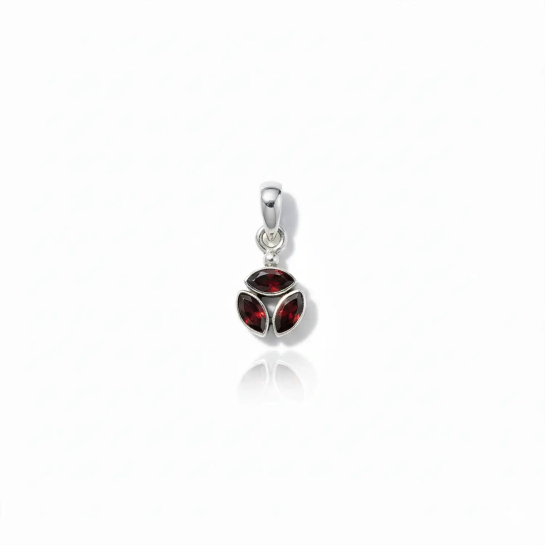 Pure Silver Garnet Pendant- Made With Pure 925 Silver