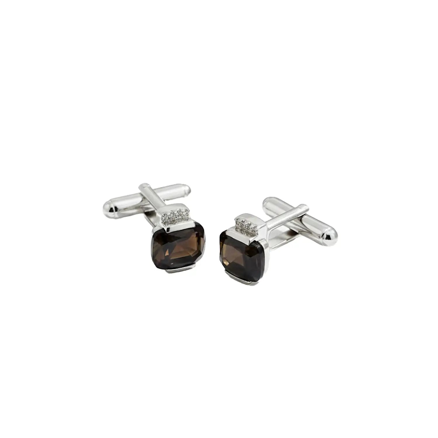 Pure Silver Black Stone Cufflinks for Men - Made With Pure 925 Silver