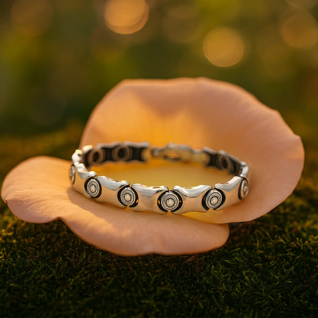 Pure Silver Textured Link Bracelet  - Made With Pure 925 Silver