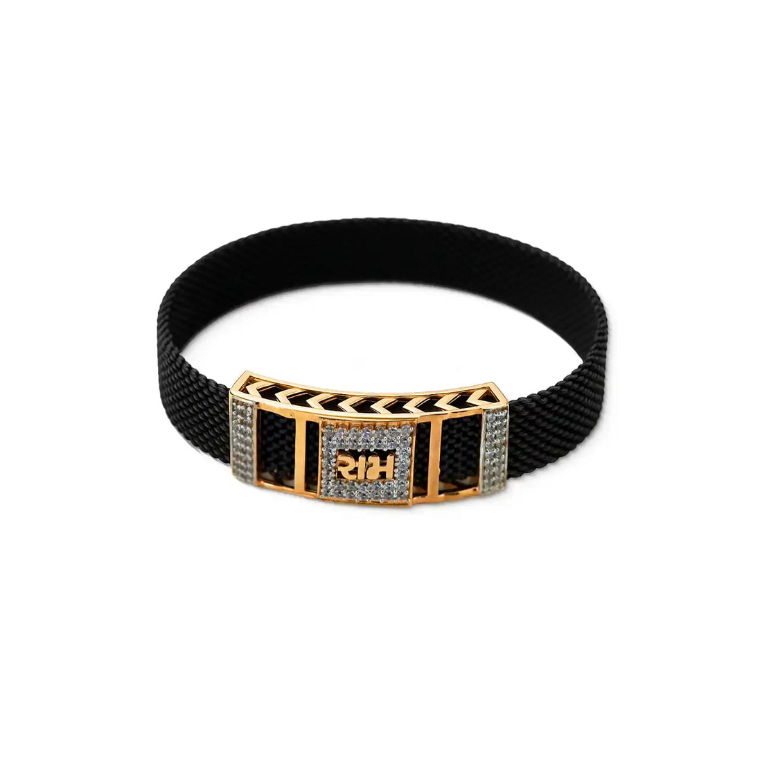 Men’s Bracelet with Gold-Toned “Ram” Motif- Made With Pure 925 Silver