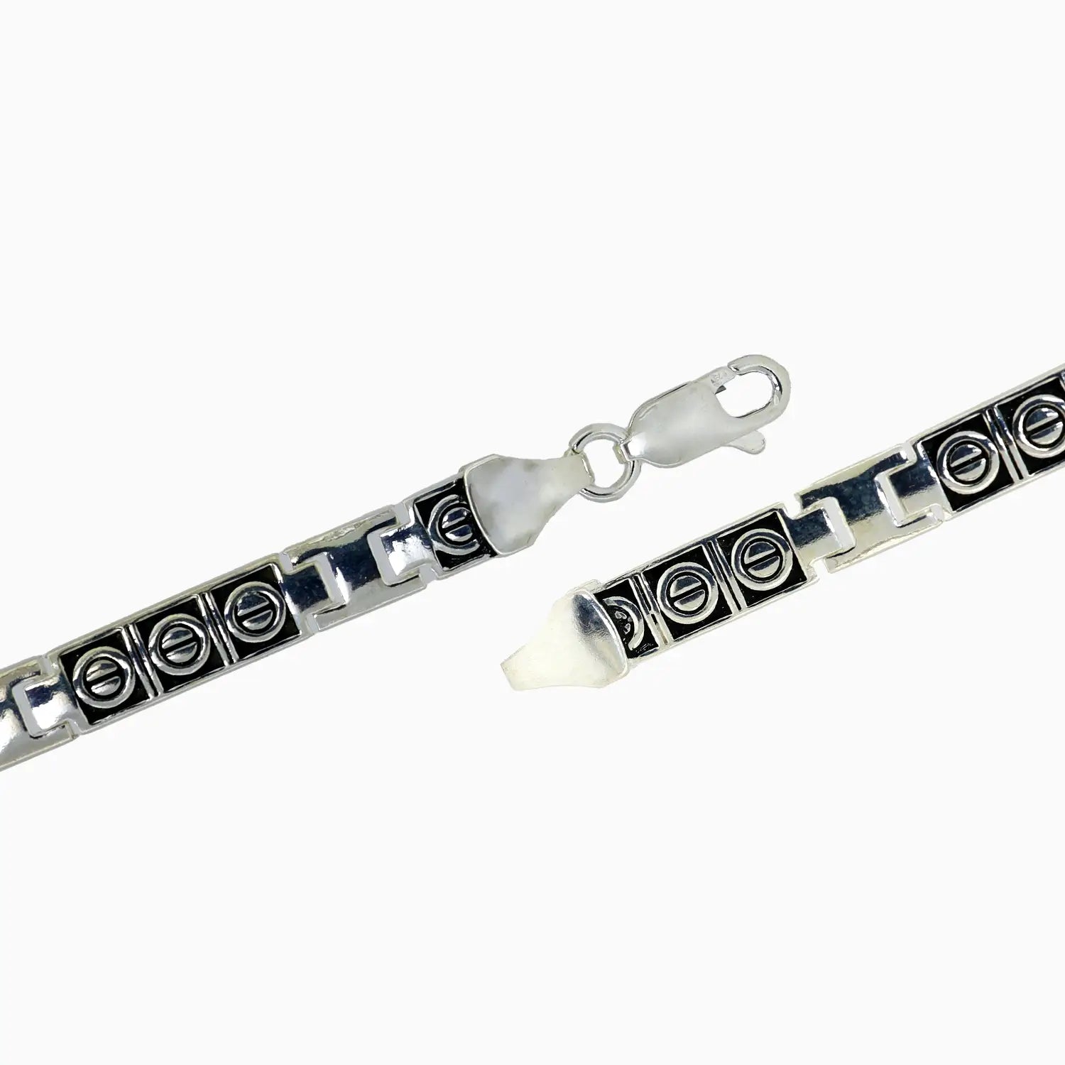 Classic Geometric Silver Bracelet - Made With Pure 925 Silver