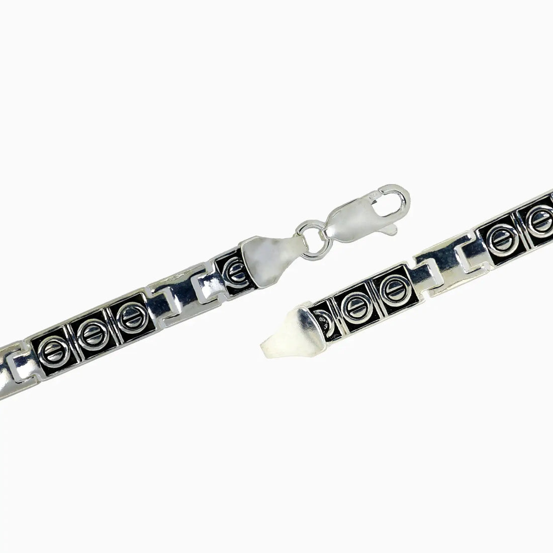 Classic Geometric Silver Bracelet - Made With Pure 925 Silver