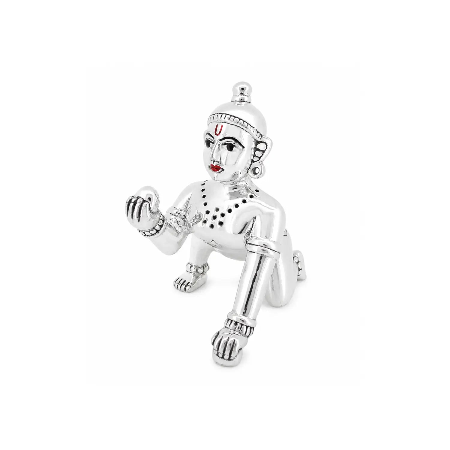 Laddu Gopal Idol – Crawling Krishna Murti - Made With Pure 925 Silver