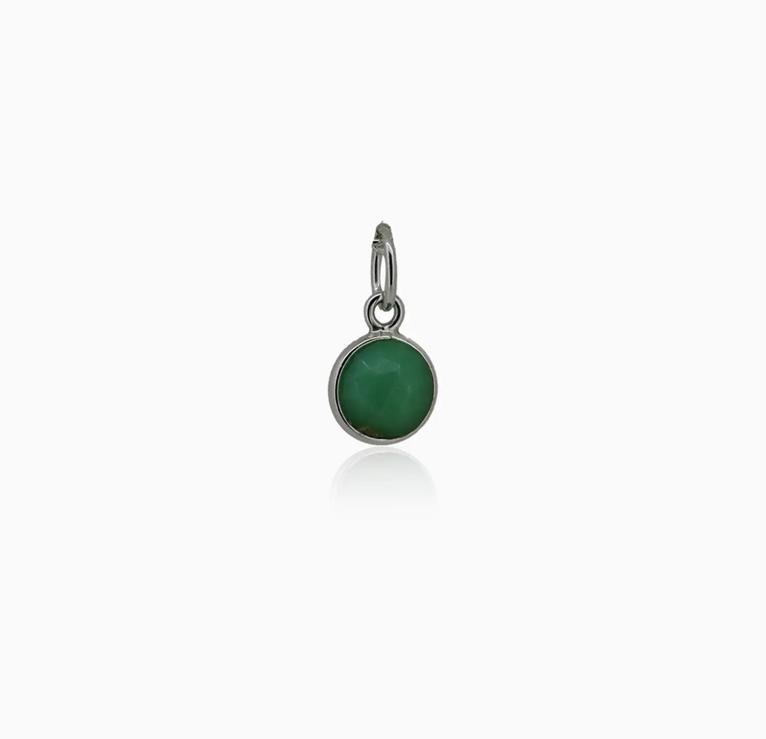 Pure Silver Green Gemstone Pendant- Made With Pure 925 Silver