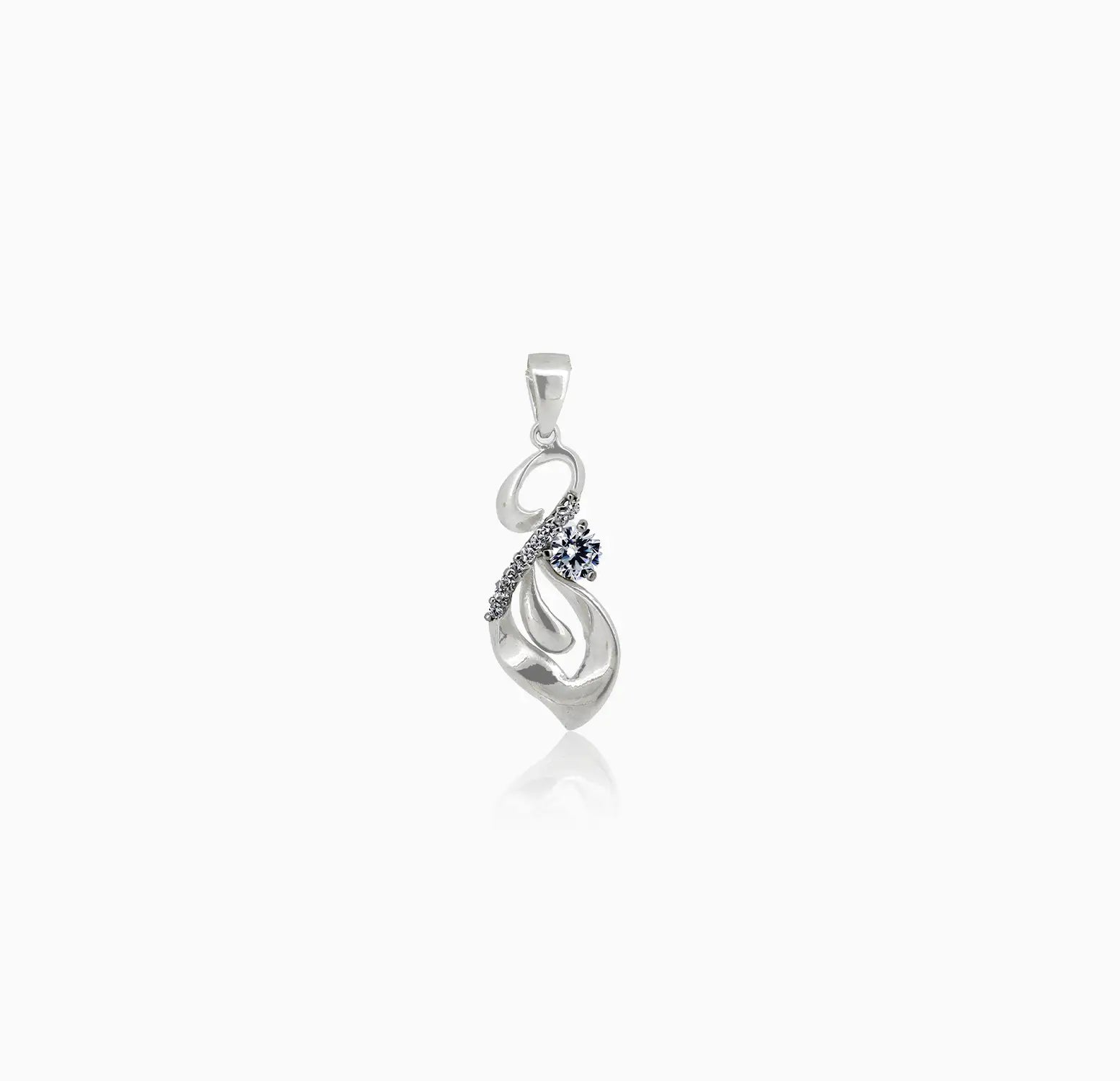 Pure Silver Floral Twist Pendant- Made With Pure 925 Silver