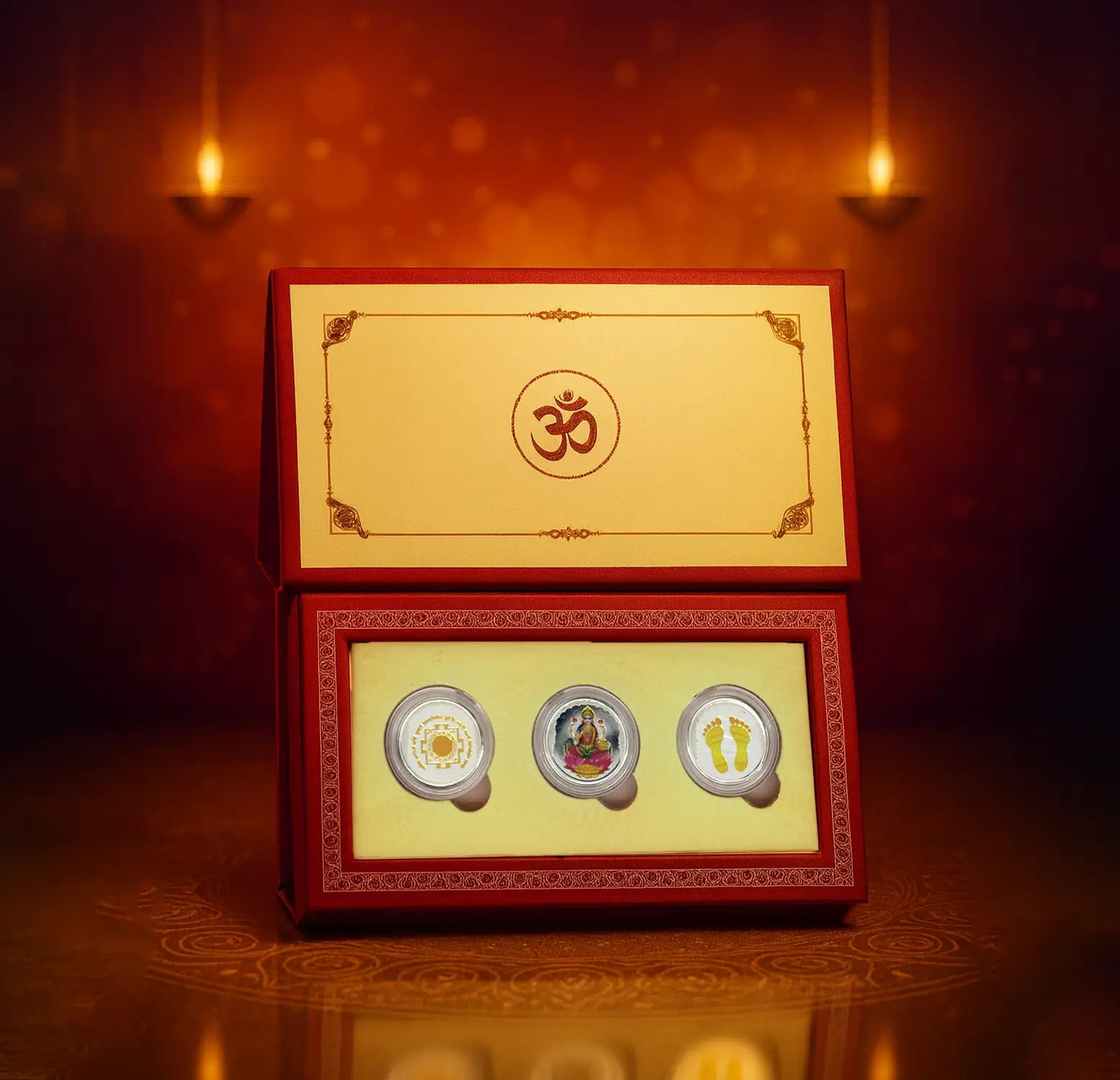 Auspicious Pure Silver Coin Gift Set – Goddess Lakshmi Collection - Made With Pure 999 Silver