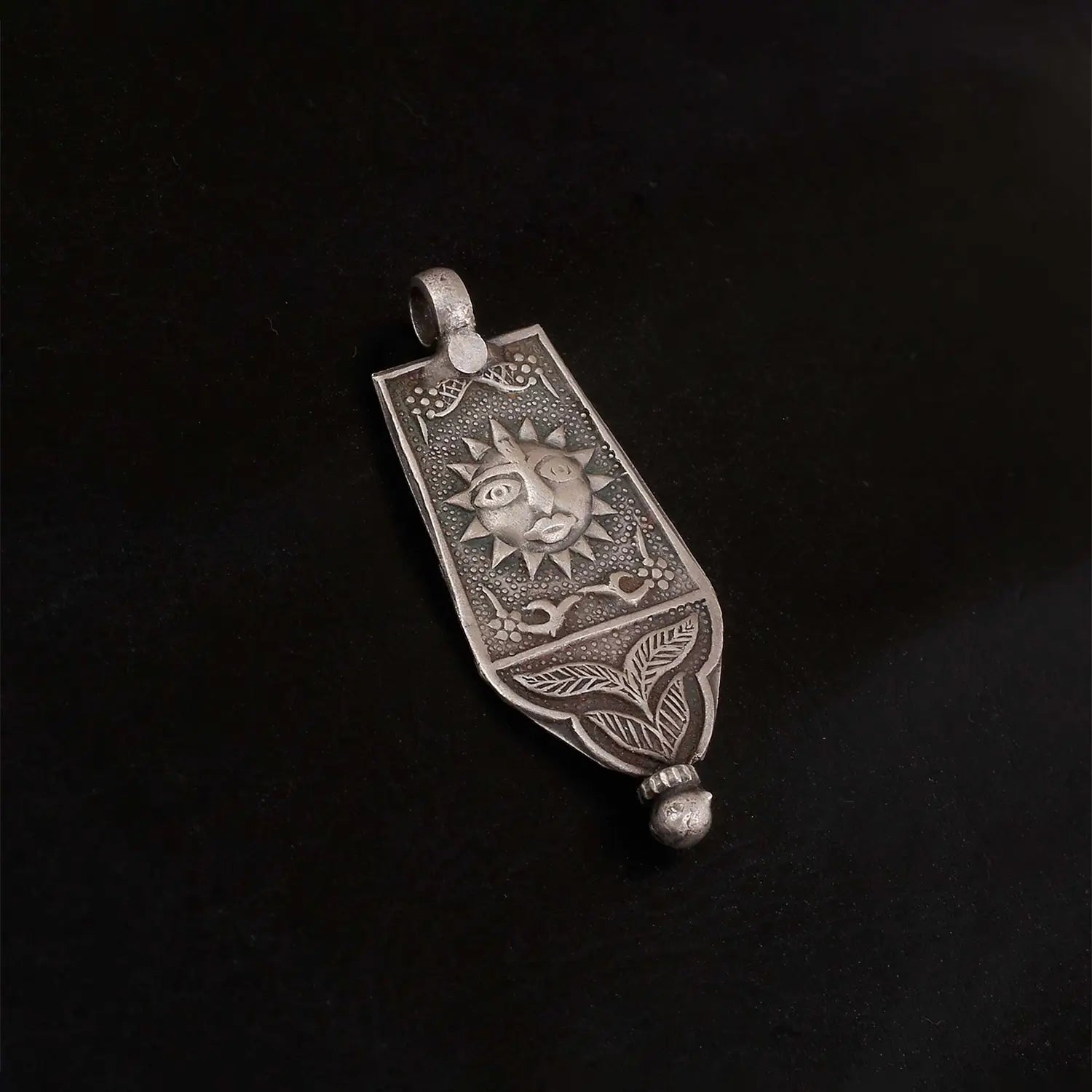 Antique Surya Dev Pure Silver Pendant- Made With Pure 925 Silver