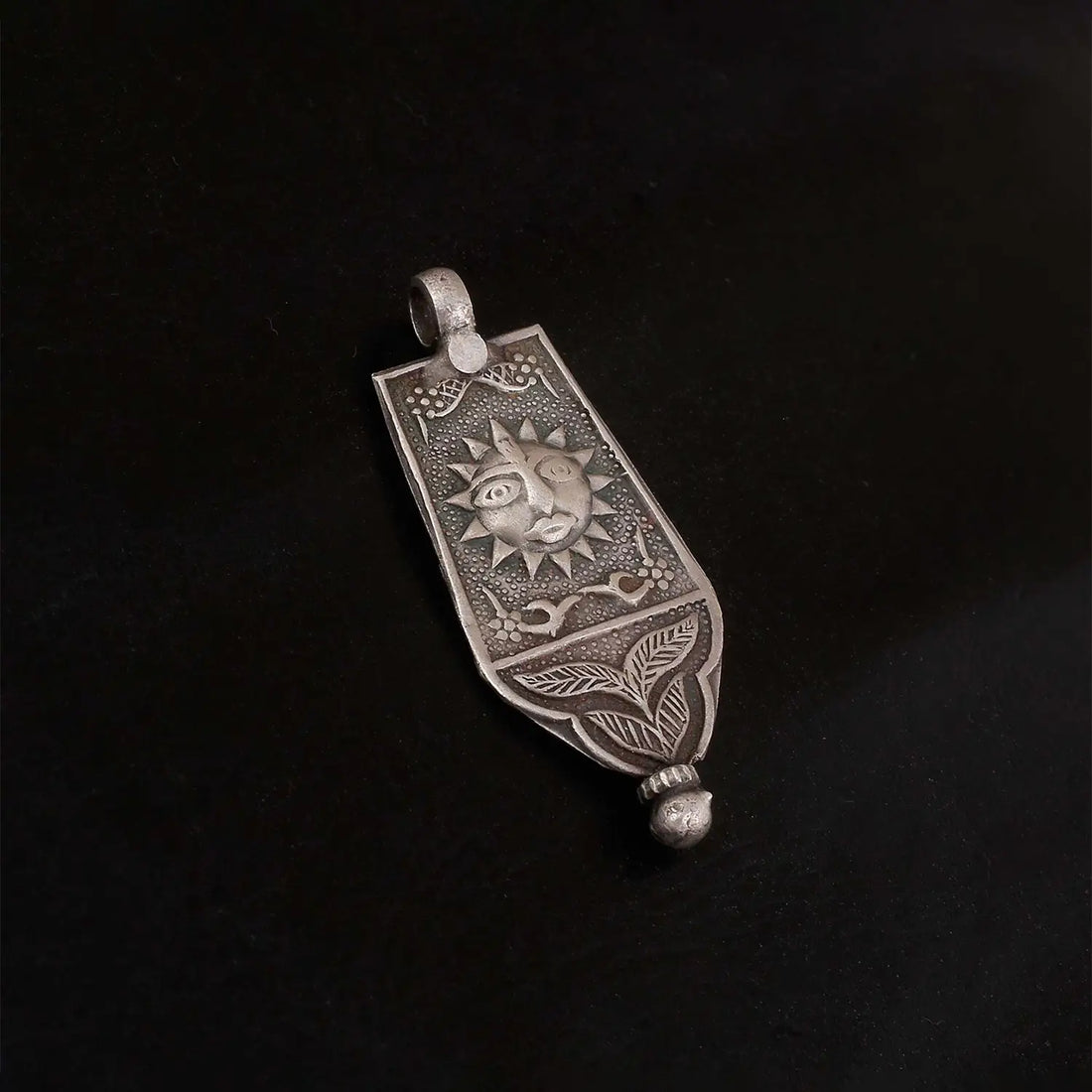 Antique Surya Dev Pure Silver Pendant- Made With Pure 925 Silver