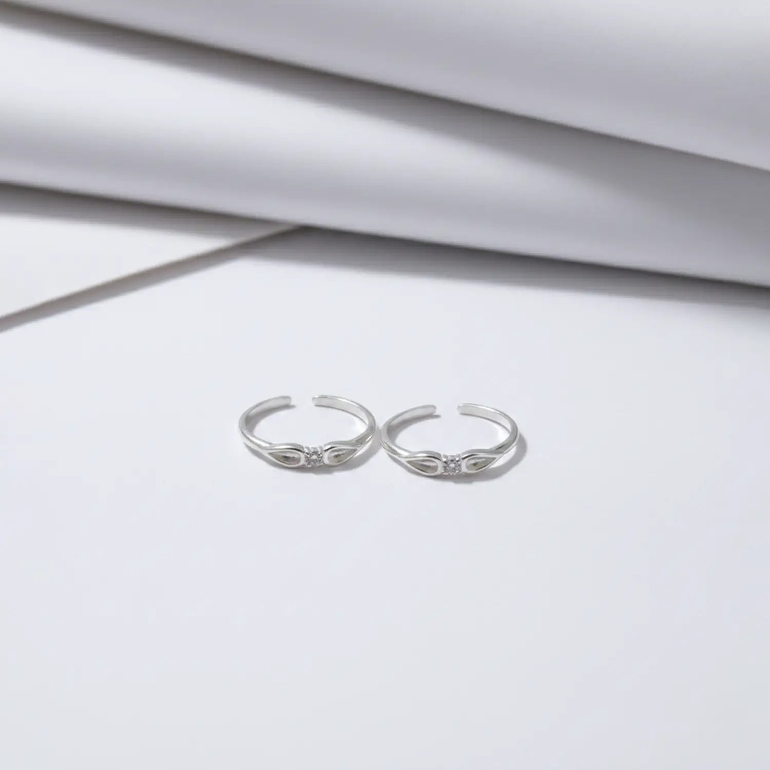Elegant Infinity Sparkle Toe Rings- Made With Pure 925 Silver