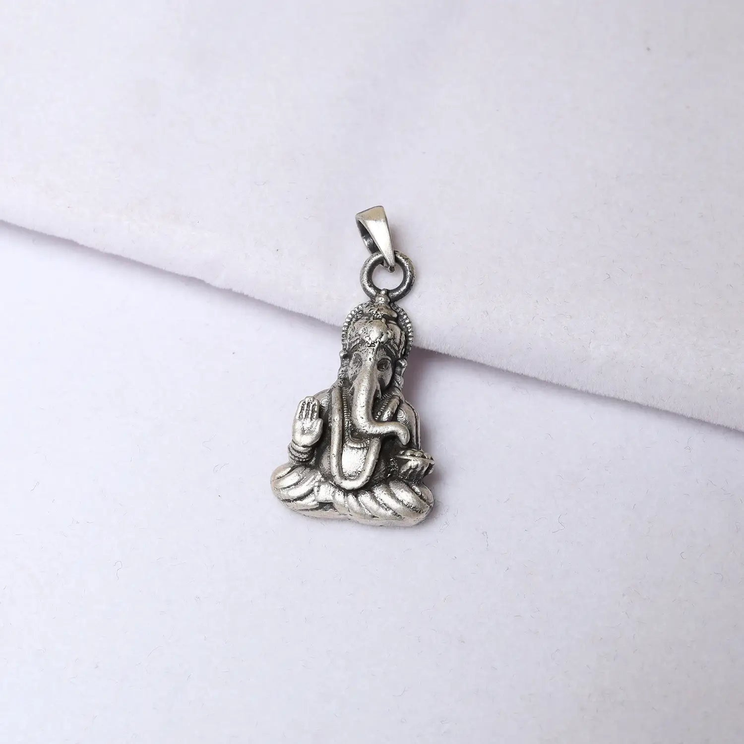 Shubh Aarambh Ganesh Silver Pendant - Made With 925 Pure Silver