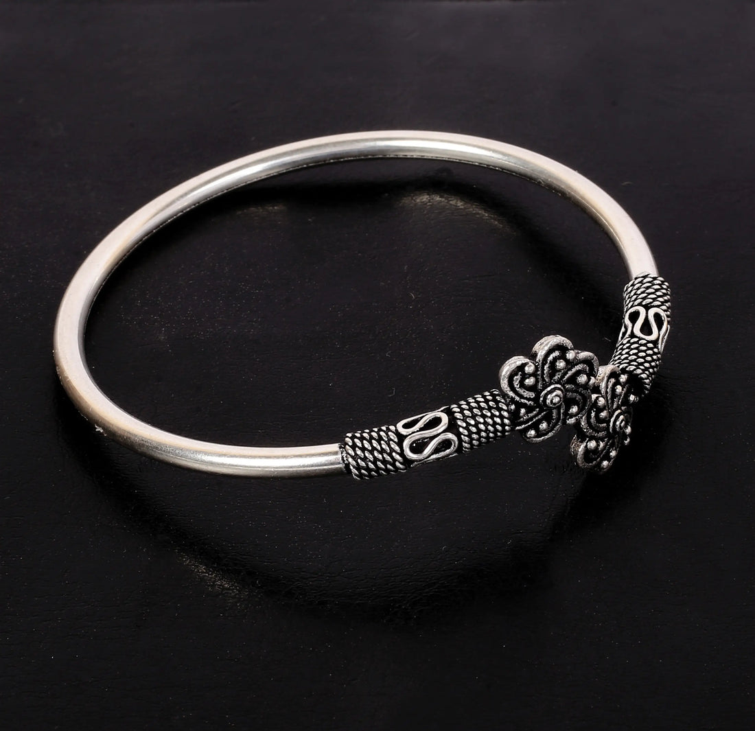 Antique Floral Silver Bracelets- Made With Pure 925 Silver
