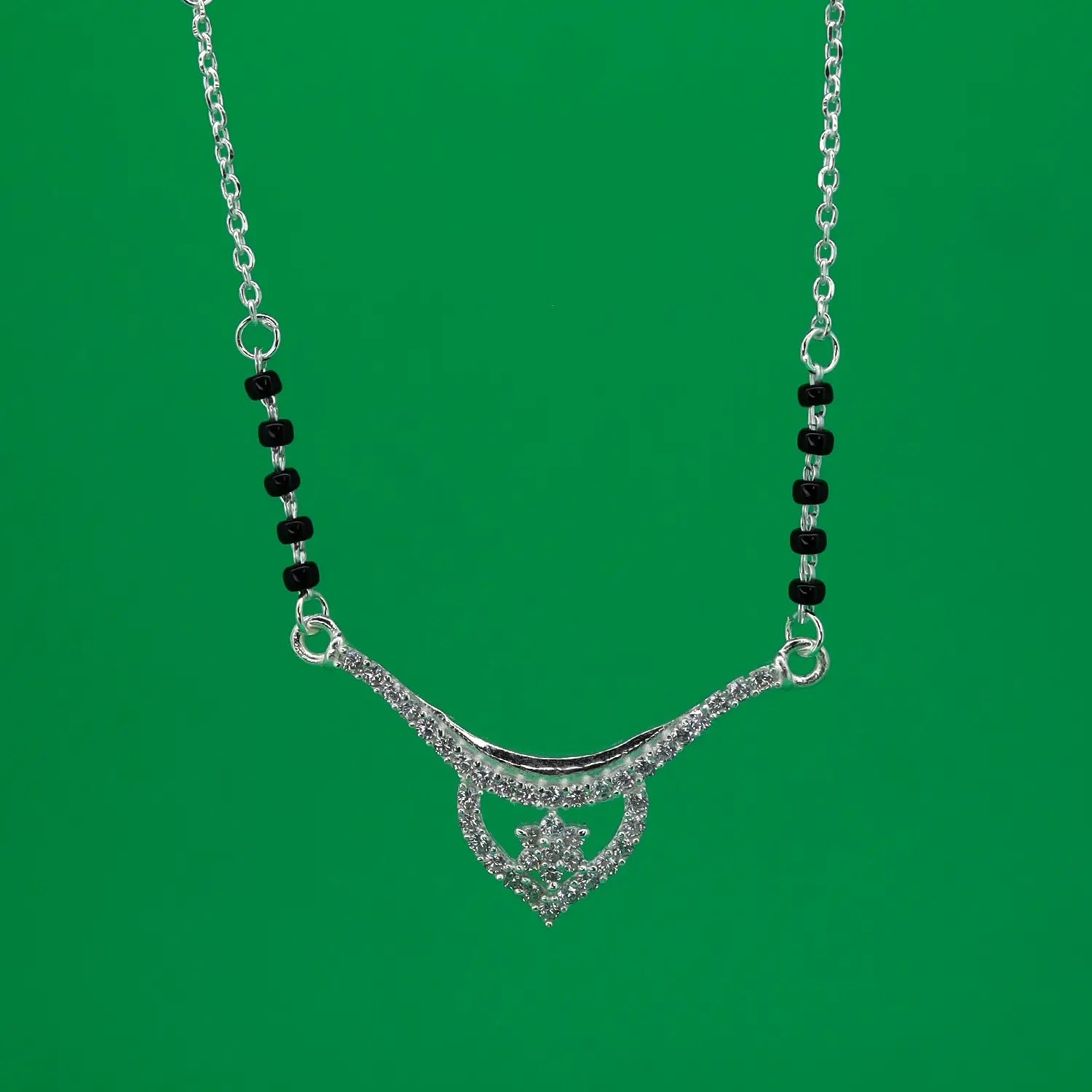 Elegant Star Charm Silver Mangalsutra - Made With Pure 925 Silver
